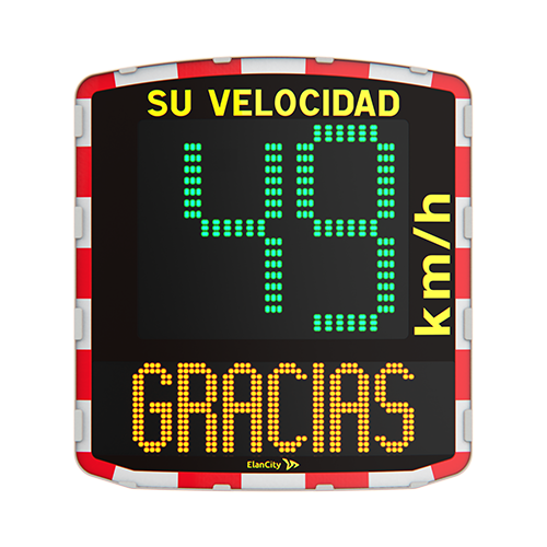 El radar pedagógico EVOLIS Vision que muestra un ritmo de 49 km/h